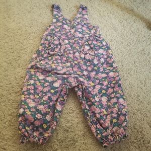 Baby girl 24 months Vintage 80s 90s floral 100% cotton romper jumpsuit